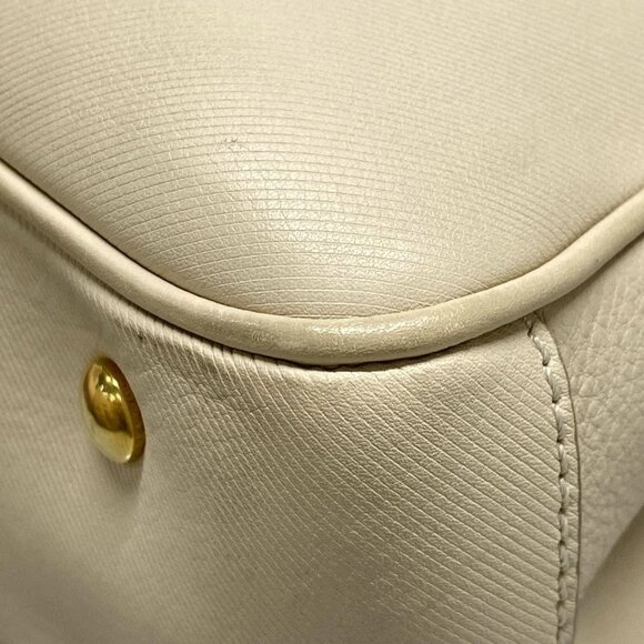 Auth BURBERRY LONDON ENGLAND DK88 4054886 Beige Cream Brown Leather Handbag - Picture 7 of 16